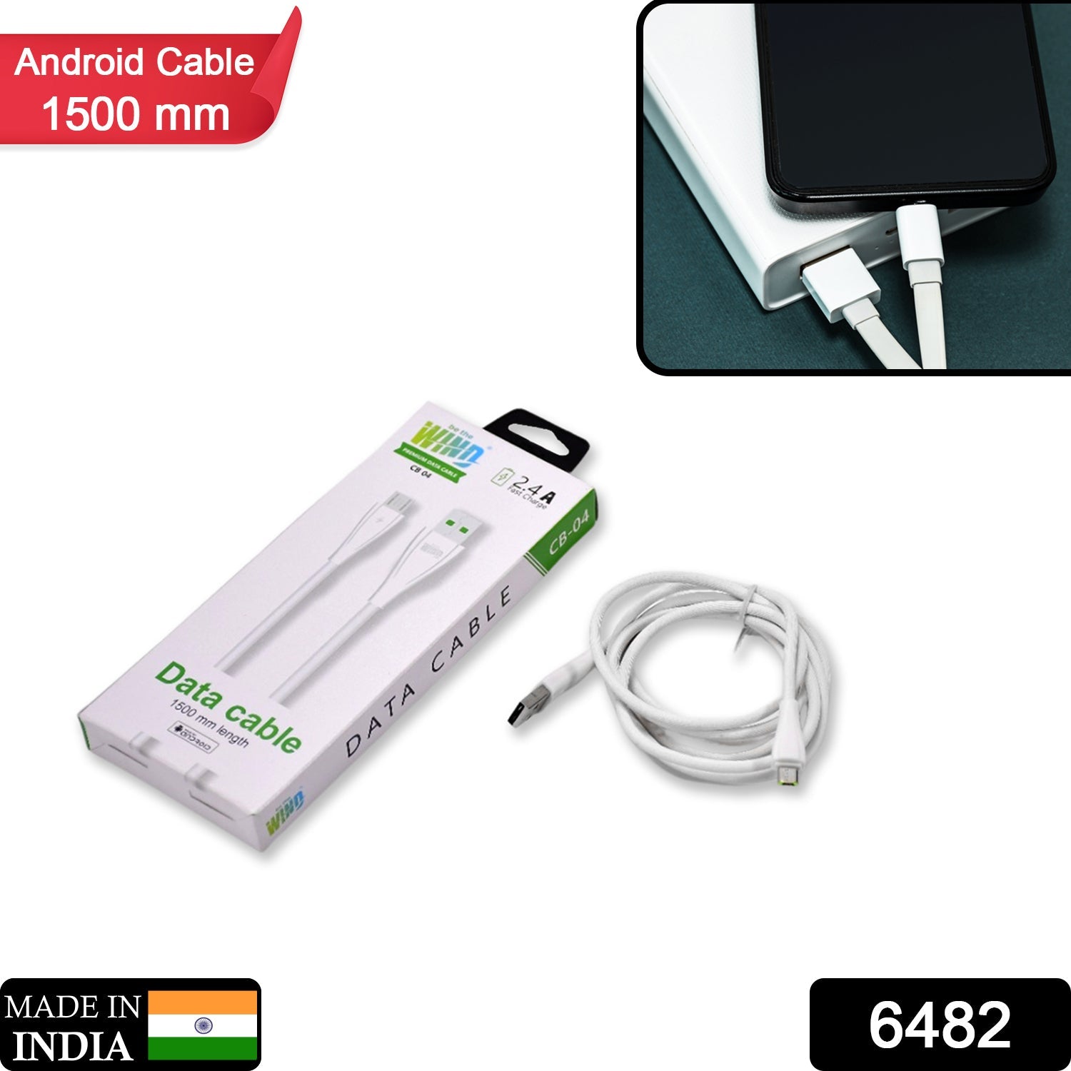 6482 Fast Charging for android & Data Transfer Extra Tough Long Micro Cable for All Compatible Smartphone and Tablets (1500mm) DeoDap 6482 Fast Charging for android & Data Transfer Extra Tough Long Micro Cable for All Compatible Smartphone and Tablets (1500mm) DeoDap